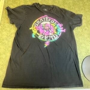 Grateful Dead Dancing Bears Rainbow Tie Dye Graphic T-Shirt Mens Medium Black